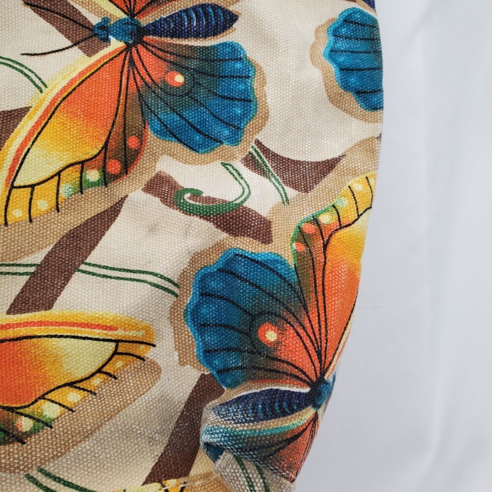 Vintage Karwan Hawaiian Butterfly Canvas beach Tote - XL - Picture 4 of 11